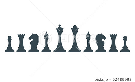 Series of chess pieces. Strategy board game. Series of chess pieces. Strategy board game. 62489992