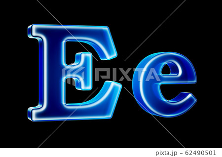 Letters E with hologram effect, 3D rendering 62490501