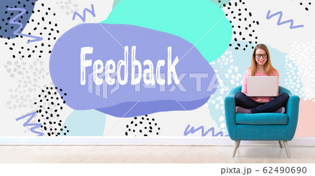 Feedback with woman using a laptop 62490690