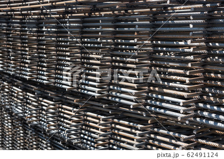 Metal rebar for industrial building. Reinforcement 62491124