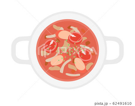 トマトスープのイラストのイラスト素材