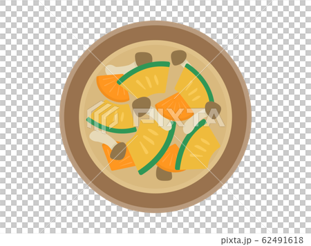 かぼちゃの味噌汁のイラストのイラスト素材