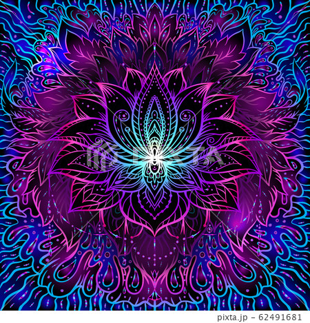 Seamless pattern with ornate Lotus flower. 62491681