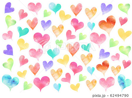 水彩ハート 背景のイラスト素材