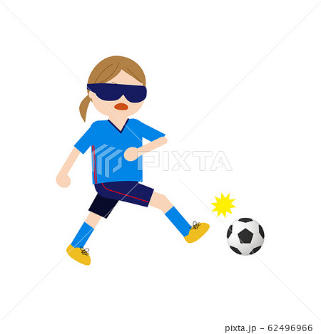 ブラインドサッカー女子3のイラスト素材