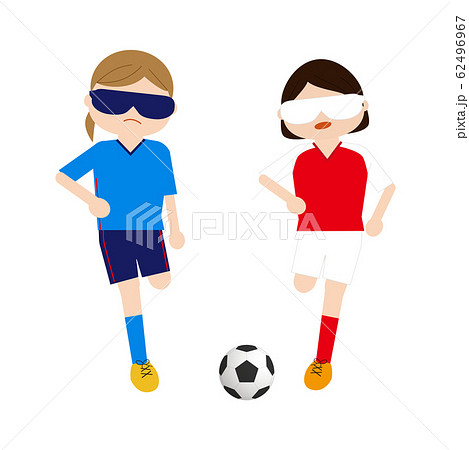 ブラインドサッカー女子4のイラスト素材