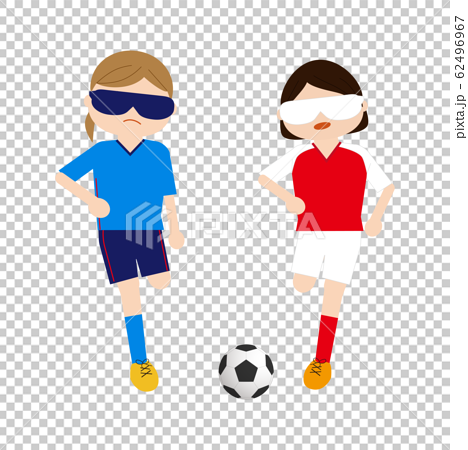 ブラインドサッカー女子4のイラスト素材