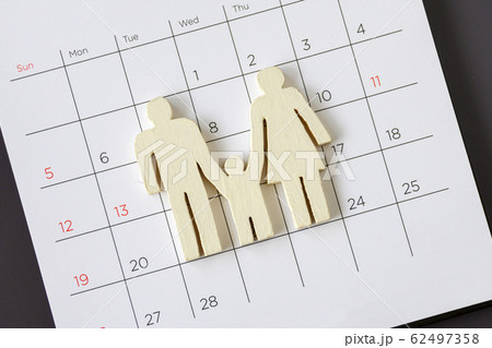 white icon family on calendar, Family concept white icon family on calendar, Family concept 62497358