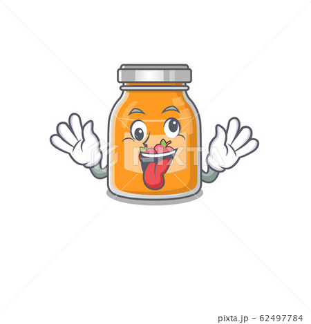 Cute sneaky apple jam Cartoon character with a crazy face 62497784
