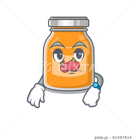 cartoon character design of apple jam on a waiting gesture 62497814