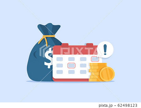 Calendar and money as payment date reminder,budget or financial planning 62498123