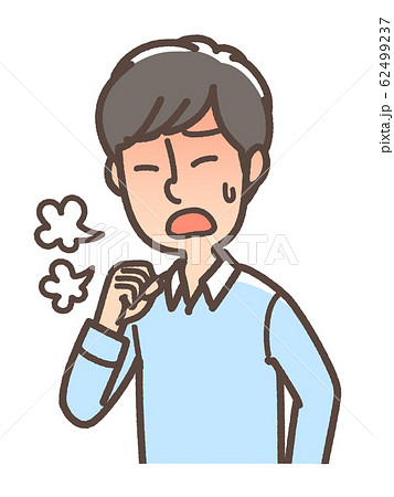咳をする男性　発熱あり 62499237