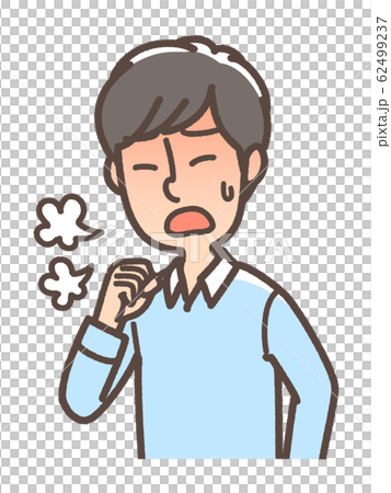 咳をする男性　発熱あり 62499237