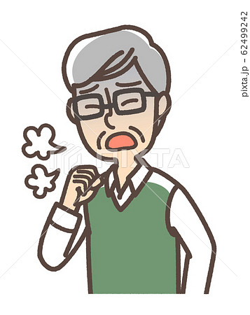 咳をする男性 蒼白 咳をする男性 蒼白 62499242