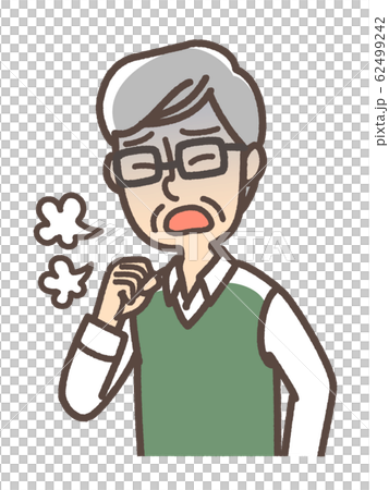 咳をする男性 蒼白 咳をする男性 蒼白 62499242
