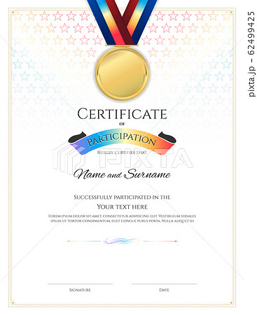 Certificate template in sport theme with border frame, Diploma design Certificate template in sport theme with border frame, Diploma design 62499425