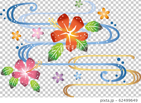 紅型イメージイラスト ハイビスカスのイラスト素材