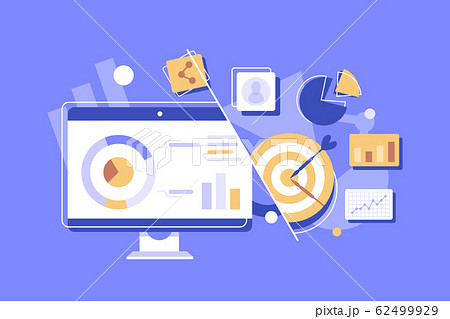 Concept for Digital marketing agency, digital media campaign flat vector illustration 62499929
