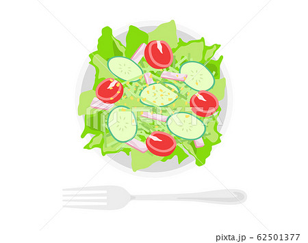 野菜サラダのイラストのイラスト素材