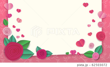 Love Spring greeting banner with paper flowers and Love Spring greeting banner with paper flowers and 62503072