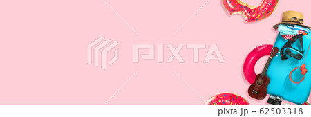 Travel bag with all the traveller equipment, modern design of flyers Travel bag with all the traveller equipment, modern design of flyers 62503318