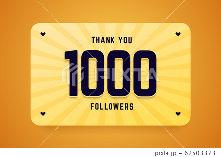 1000 followers vector illustration. Greeting card for social networks. 62503373
