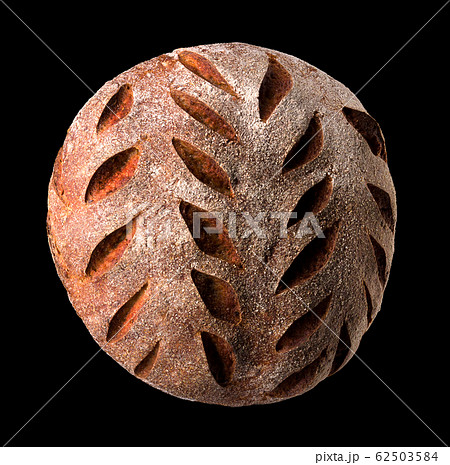 Fresh baked rye bread isolated on a black background with clipping path Fresh baked rye bread isolated on a black background with clipping path 62503584