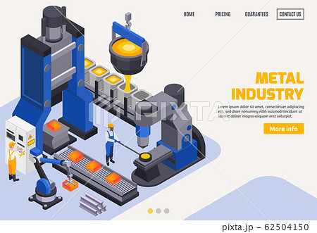 Metal Industry Isometric Banner Metal Industry Isometric Banner 62504150