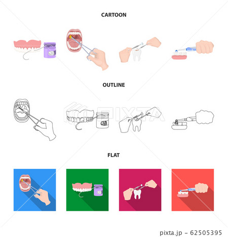 Vector illustration of tooth and happy logo. Set of tooth and whitening stock symbol for web. 62505395