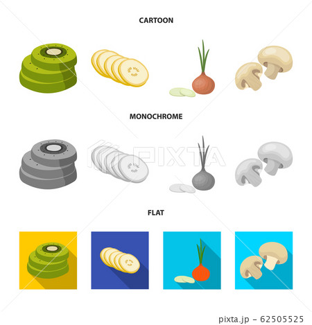 Vector illustration of vegetable and fruit logo. Collection of vegetable and food vector icon for stock. Vector illustration of vegetable and fruit logo. Collection of vegetable and food vector icon for stock. 62505525