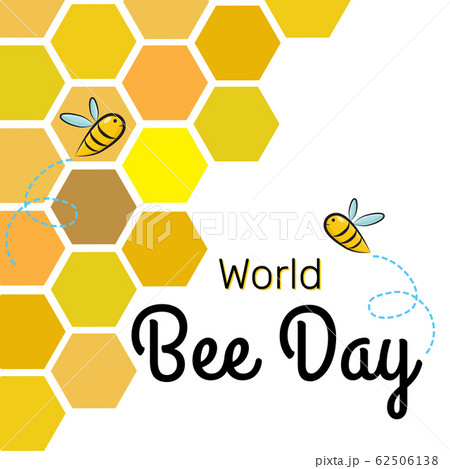 World Bee Day Vector Design Template with bees on the honeycomb 62506138