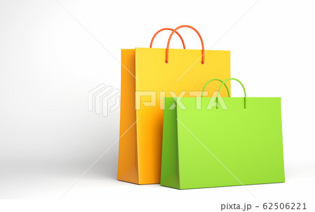 Two Empty Shopping Bag on the white 62506221