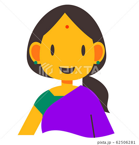 インド人女性 笑顔のイラスト素材