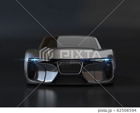 艶消しブラックの電動スポーツクーペの正面イメージ。オリジナルデザイン 62506594