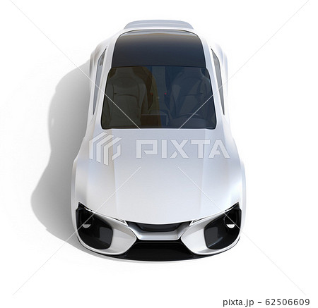 白バックにシルバー色の電動スポーツクーペの正面イメージ 62506609
