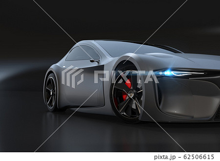 黒バックに艶消しブラックの電動スポーツクーペのイメージ。オリジナルデザイン 62506615