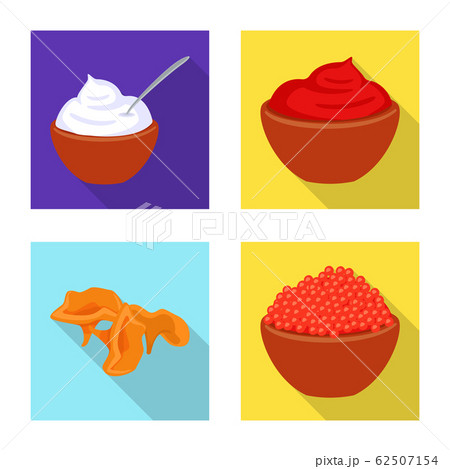 Vector design of taste and product icon. Set of taste and cooking stock symbol for web. 62507154