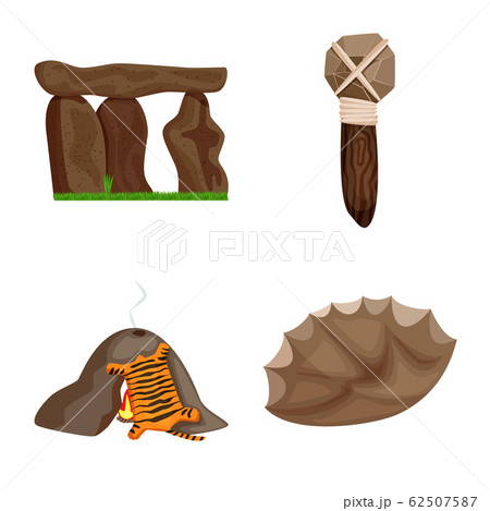 Isolated object of ancient and age symbol. Set of ancient and archeology stock vector illustration. 62507587