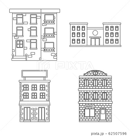 Vector illustration of architecture and exterior symbol. Set of architecture and city stock vector illustration. 62507596
