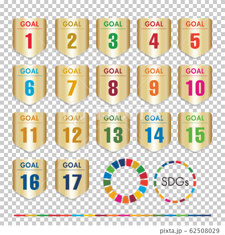 SDGsの目標17項目それぞれのカラーを使ったイメージアイコン SDGsの目標17項目それぞれのカラーを使ったイメージアイコン 62508029