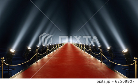 3D rendering red carpet with volume light in 4k 62509907