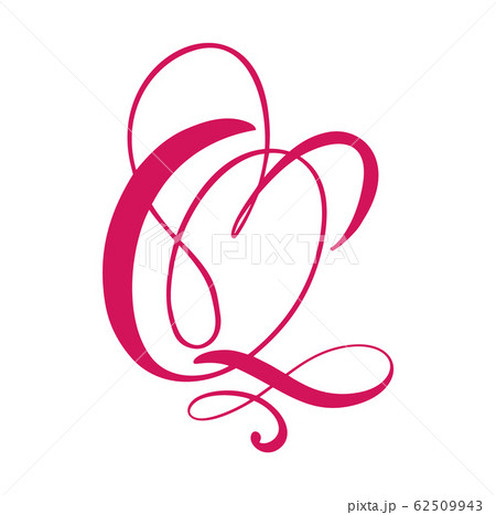 Vector Set Of Vintage Floral Letter Monogram M Calligraphy Element  Valentine Flourish Hand Drawn Heart Sign For Page Decoration And Design  Illustration Love Wedding Card For Invitation Stock Illustration - Download  Image