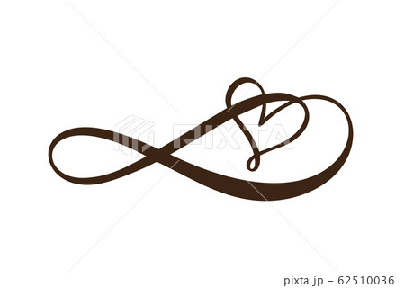 Heart love logo with Infinity sign. Design flourish element for valentine card. Vector illustration. Romantic symbol wedding. Template for t shirt, banner, poster Heart love logo with Infinity sign. Design flourish element for valentine card. Vector illustration. Romantic symbol wedding. Template for t shirt, banner, poster 62510036