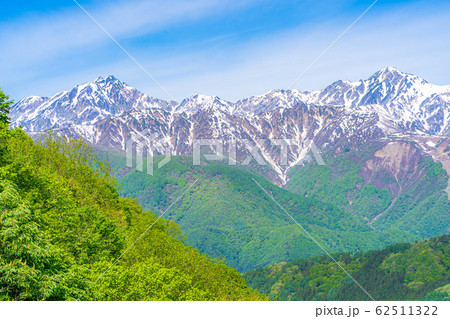 白沢峠から見る初夏の北アルプス　【長野県】 62511322