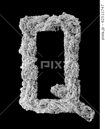 3D illustration letter Q - made of Spider Web, 3D illustration letter Q - made of Spider Web, 62511747