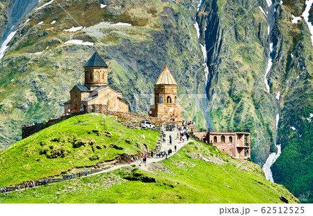 Gergeti Trinity Church under Mount Kazbegi in Georgia Gergeti Trinity Church under Mount Kazbegi in Georgia 62512525
