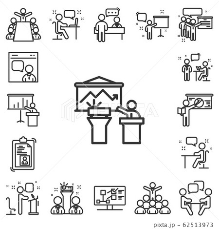 Business presentation line icons.  62513973