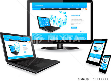 Website template on multiple devices 62514544