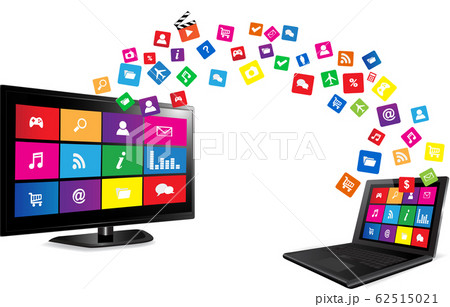 Smart TV and laptop with apps Smart TV and laptop with apps 62515021