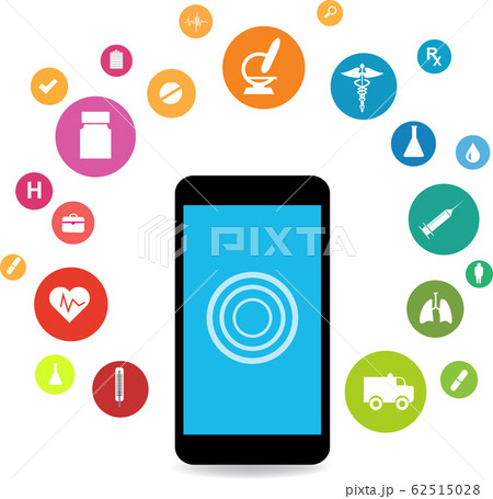Smart phones and health icons 62515028